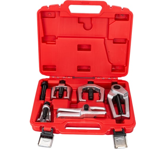 Изображение товара Набор съемников шаровых опор и наконечников рулевых тяг в кейсе ЭВРИКА 6 предметов ER-86851