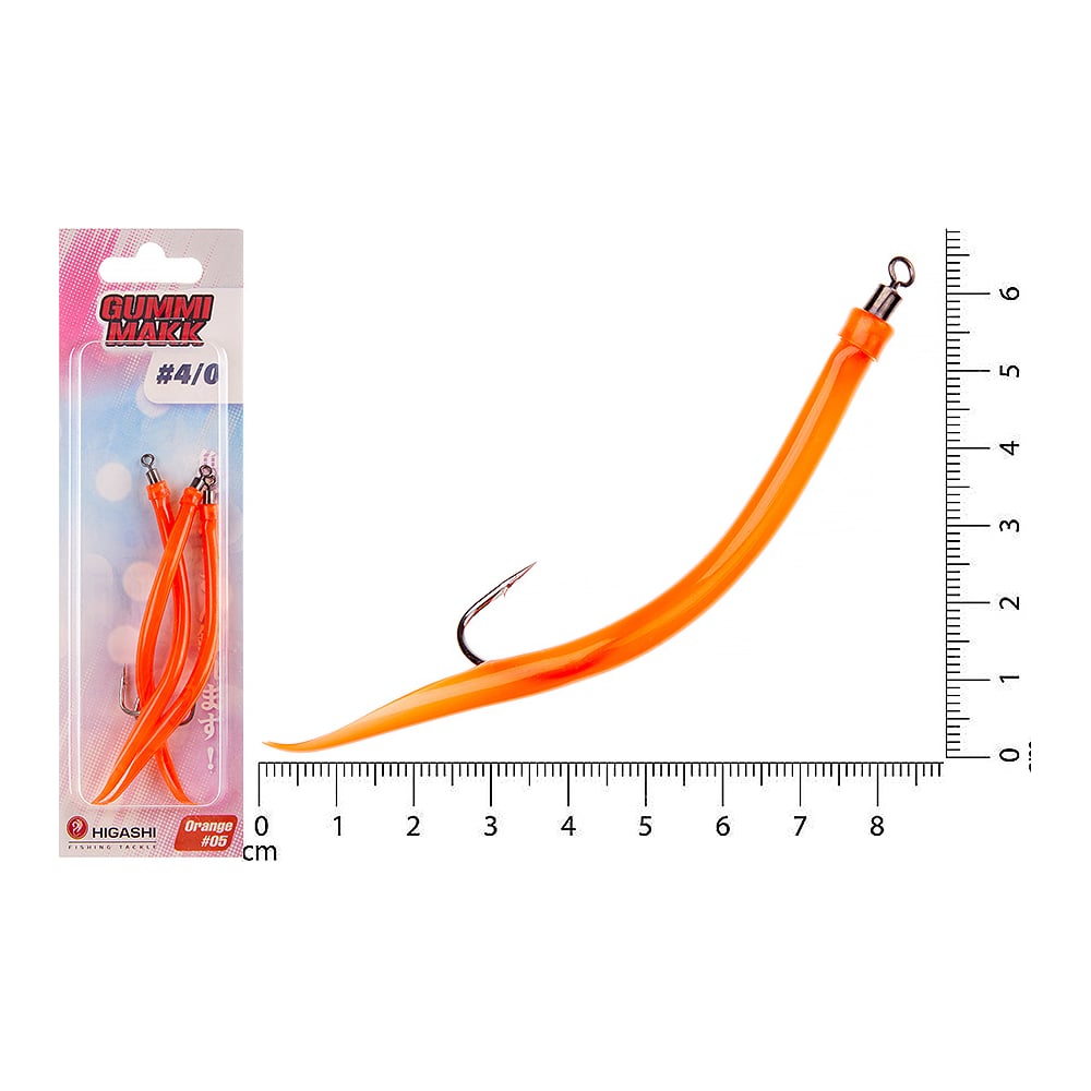 Изображение товара Крючки для рыбалки HIGASHI Gummi Makk #4/0 set-3pcs с кембриком и ушком