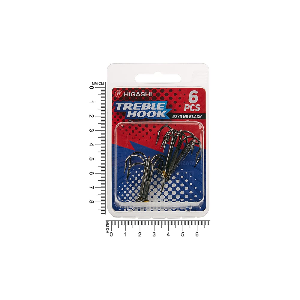 Изображение товара Тройники HIGASHI TH-1 #2/0 NS Black 00588 6 штук для рыбалки