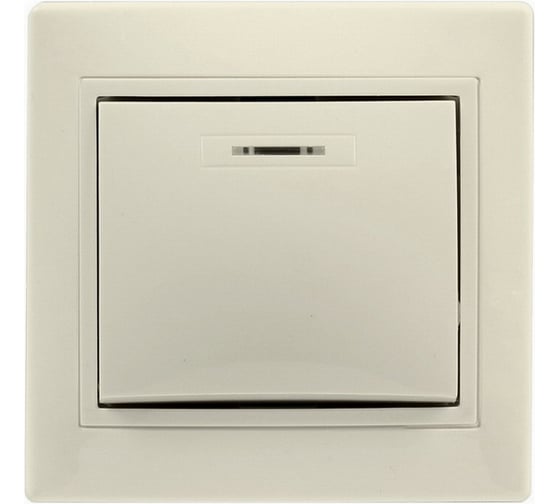 Изображение товара Выключатель 1-клавишный Smartbuy с индикатором 10А бежевый "Венера" SBE-01i-10-SW1-1-c