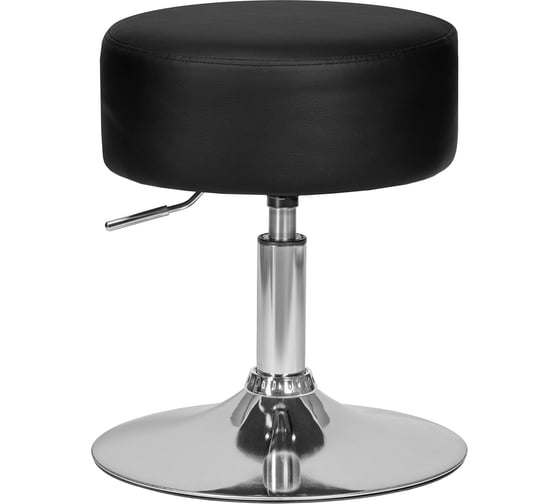 Изображение товара Пуф DOBRIN DANNY цвет сиденья черный, цвет основания хром LM-2050_CH-M_EL-black