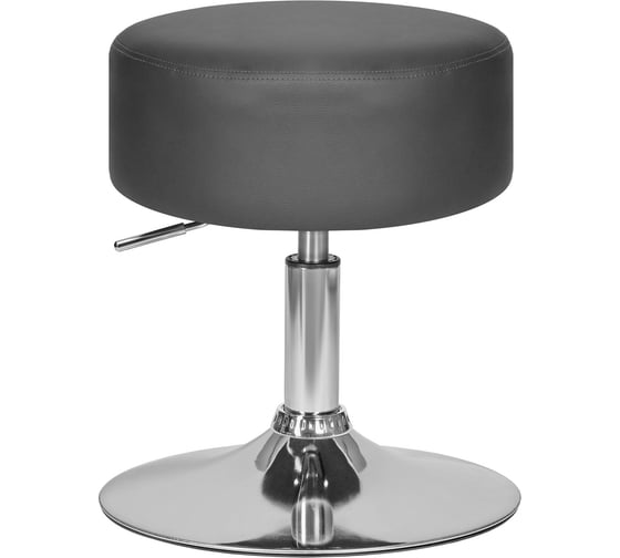 Изображение товара Пуф DOBRIN DANNY цвет сиденья серый, цвет основания хром  LM-2050_CH-M_EL-grey