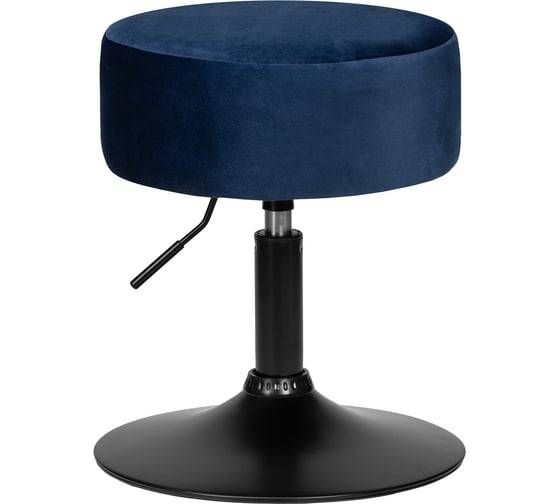 Изображение товара Пуф DOBRIN DANNY BLACK цвет сиденья синий велюр MJ9-117, цвет основания черный  LM-2050_B-M_V-MJ9-117