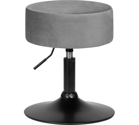 Изображение товара Пуф DOBRIN DANNY BLACK цвет сиденья серый велюр MJ9-75, цвет основания черный LM-2050_B-M_V-MJ9-75