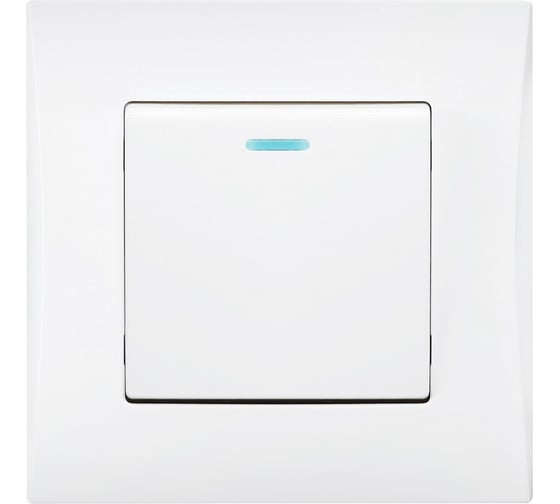 Изображение товара Выключатель 1-клавишный Smartbuy с индикатором 10А белый "Вега" SBE-08w-10-SW1-1