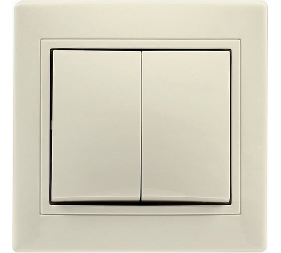 Изображение товара Выключатель 2-клавишный Smartbuy 10А бежевый "Венера" SBE-01i-10-SW2-0-c