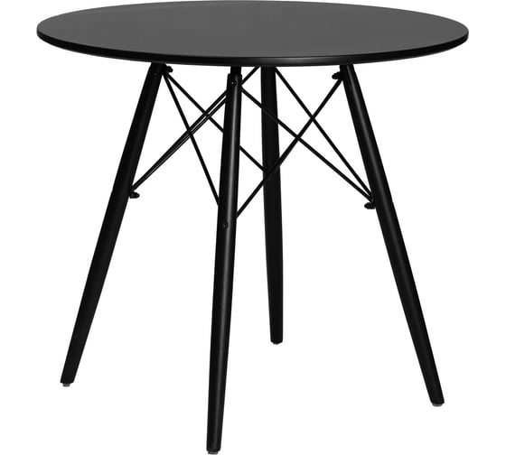 Изображение товара Обеденный стол DOBRIN CHELSEA`80 BLACK цвет столешницы черный, цвет основания черный LMZL-TD-108_B-TR_MDF-black