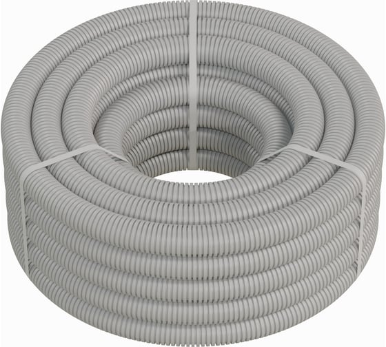 Изображение товара Гофрированная труба Экопласт ПП-FR, легкая, с зондом, т/г, диаметр 40мм, серый 60140HFR