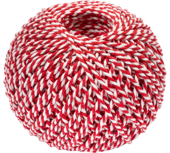 Изображение товара Шпагат хлопчатобумажный Gamma ШХ4 100% хлопок 2 мм 100 м 109 я бело-красный 641940