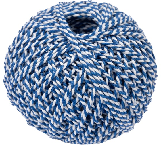 Изображение товара Шпагат хлопчатобумажный Gamma ШХ4 100% хлопок 2 мм 100 м 109 я бело-синий 641939