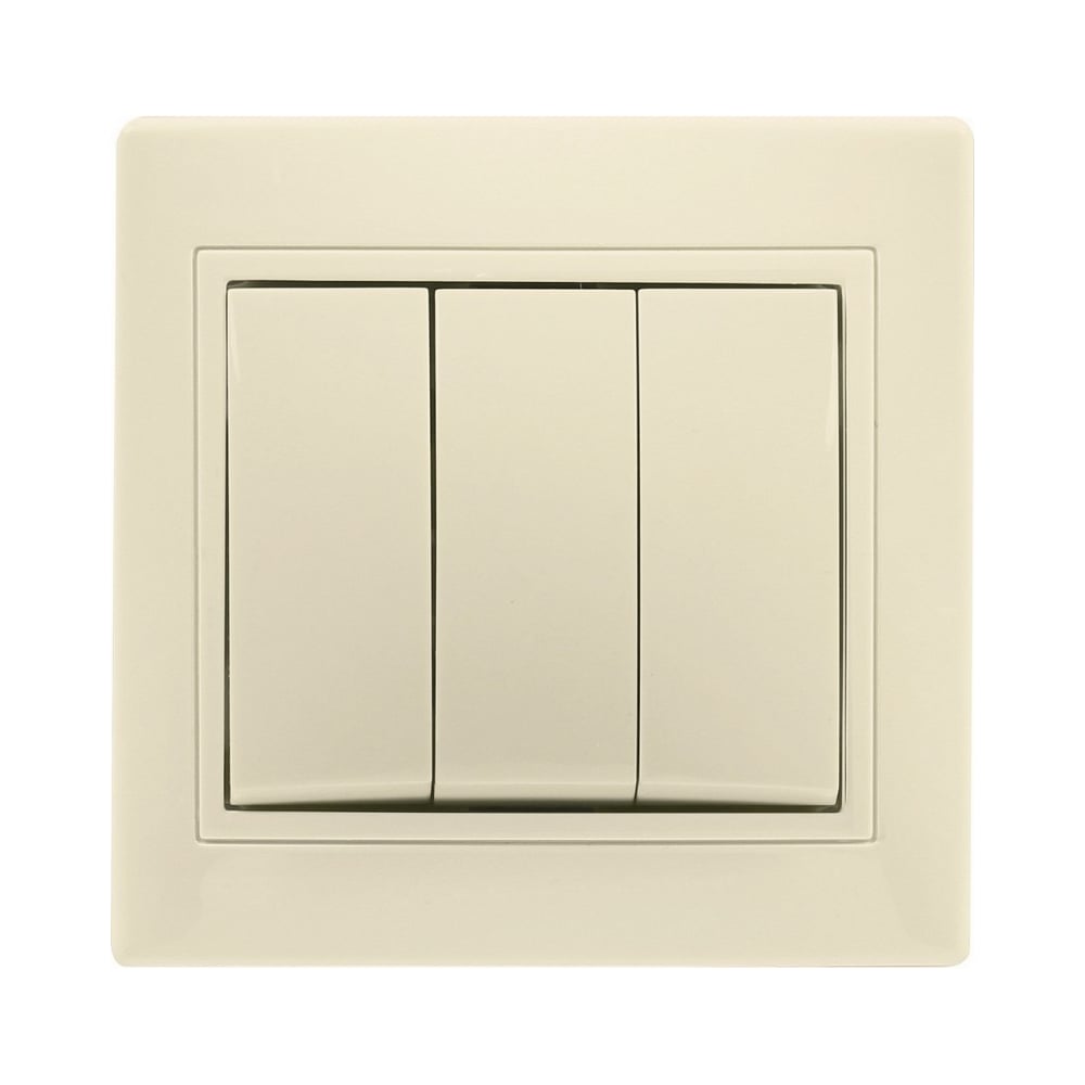 Изображение товара Выключатель 3-клавишный Smartbuy Венера 10А встроенный бежевый