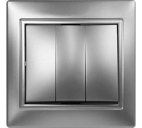 Изображение товара Выключатель 3-клавишный Smartbuy 10А серебро "Венера" SBE-01s-10-SW3-0