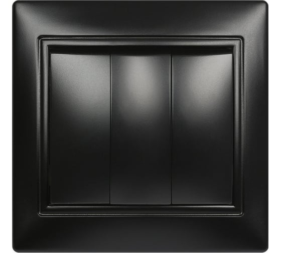 Изображение товара Выключатель 3-клавишный Smartbuy 10А черный "Венера" SBE-01b-10-SW3-0