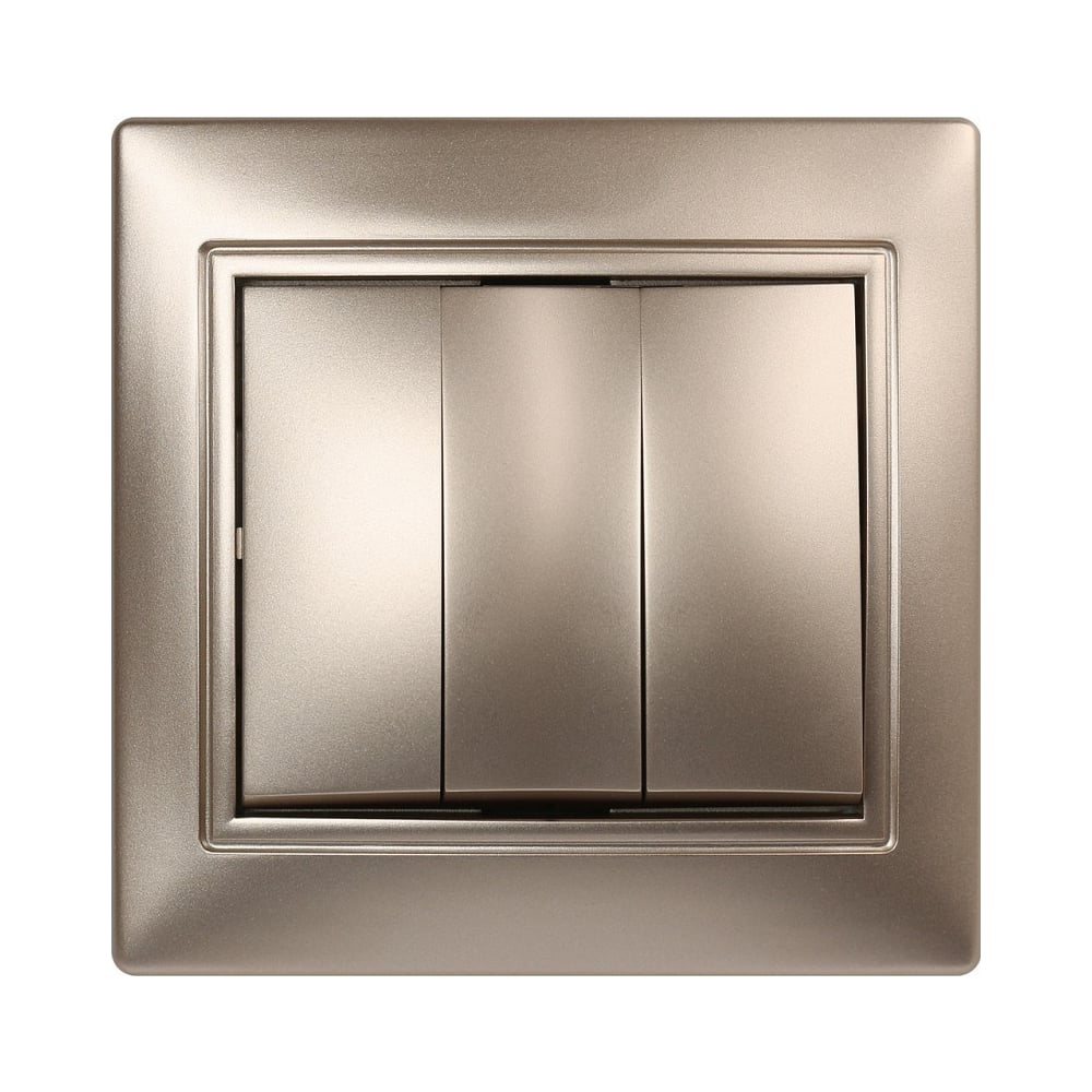 Изображение товара Выключатель 3-клавишный Smartbuy 10А шампань Венера SBE-01c-10-SW3-0