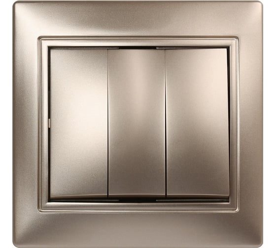 Изображение товара Выключатель 3-клавишный Smartbuy 10А шампань "Венера" SBE-01c-10-SW3-0