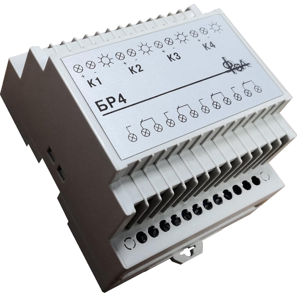 Изображение товара Блок реле 4 канала ООО ФЭА 12V 7A БР4-12 для автоматизации и электросистем