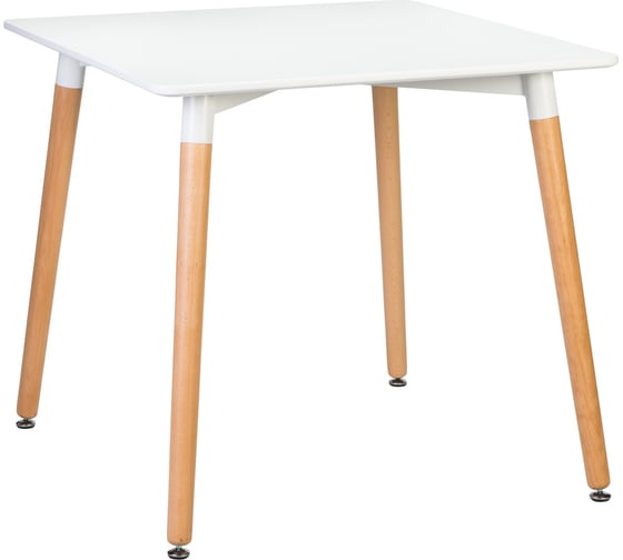 Изображение товара Обеденный стол DOBRIN SERRA цвет столешницы белый, цвет основания светлый бук LMZL-TD-03_LB-MTR_MDF-white