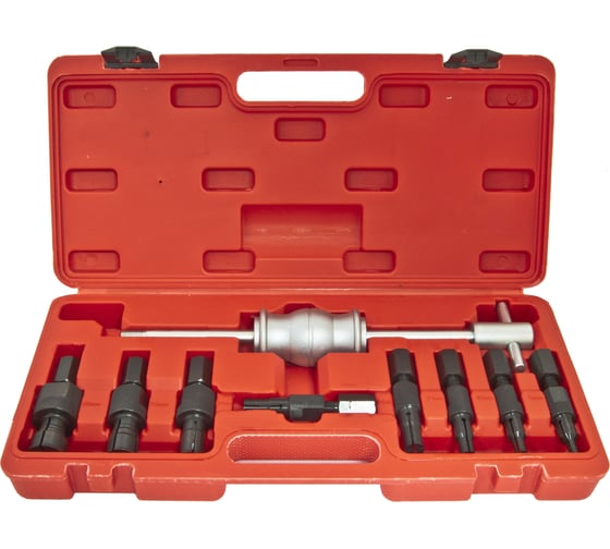 Изображение товара Набор съемников внутренних подшипников с обратным молотком в кейсе ЭВРИКА 9 предметов ER-86853