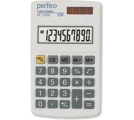 Изображение товара Калькулятор PERFEO PF_C3702, карманный, 8-разрядный, белый 30016129