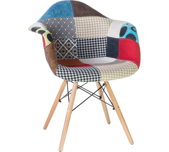 Изображение товара Стул обеденный DOBRIN DAW PATCHWORK (цвет сиденья мозаика, цвет основания светлый бук)  LMZL-PP620G_LB-MTR_TT-mosaic