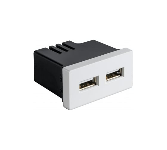 Изображение товара Модуль в рамку Sibling 2 USB-порта 2.4A белый (1/2) 00-01018383