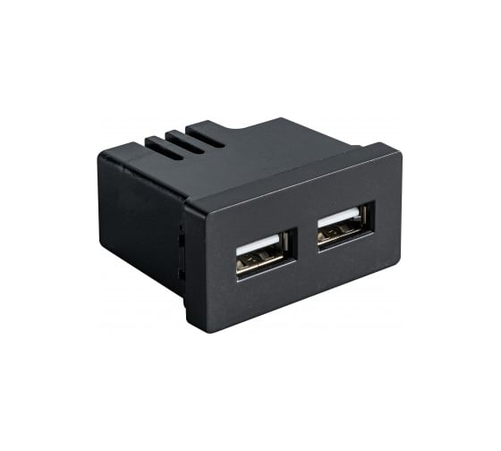 Изображение товара Модуль в рамку Sibling 2 USB-порта 2.4A черный (1/2) 00-01018390