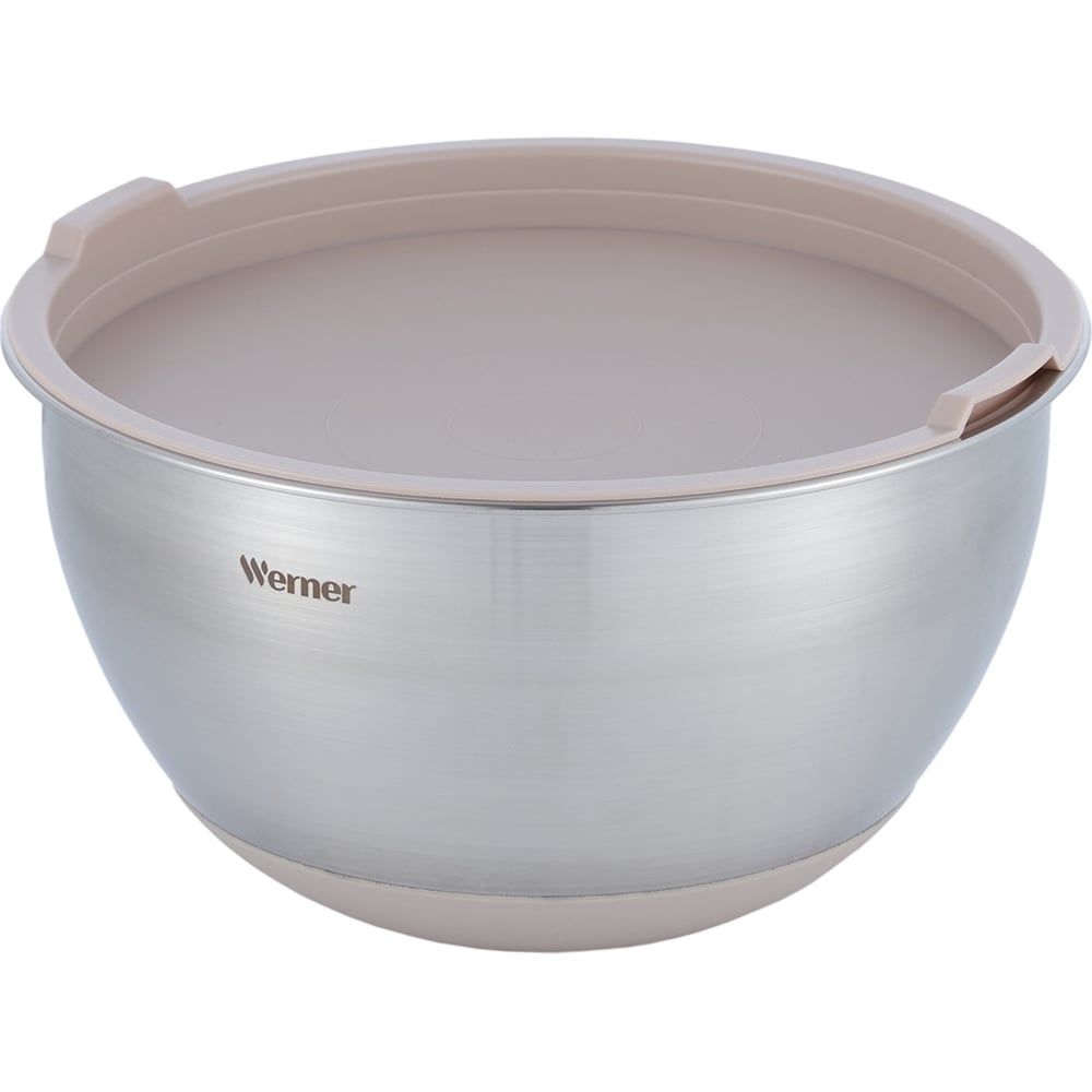 Изображение товара Миска с крышкой WERNER Gusto 20 см объем 2.8 л нержавеющая сталь пластик силикон