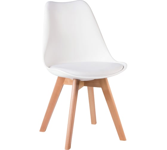 Изображение товара Стул обеденный DOBRIN JERRY SOFT (цвет сиденья белый (W-02), цвет основания светлый бук) LMZL-PP635_LB-TR_P-W-02