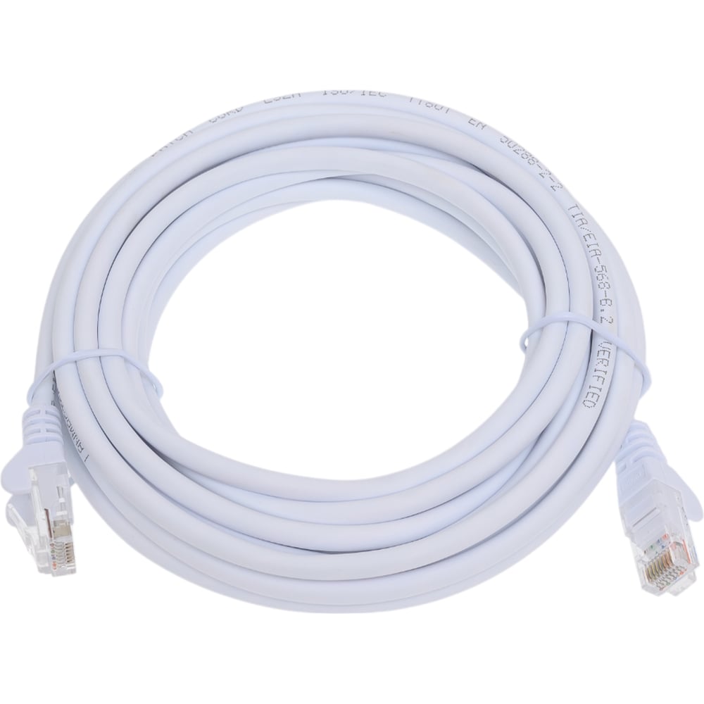 Изображение товара Патч-корд LANMASTER RJ45 5 метров категория 5е белый