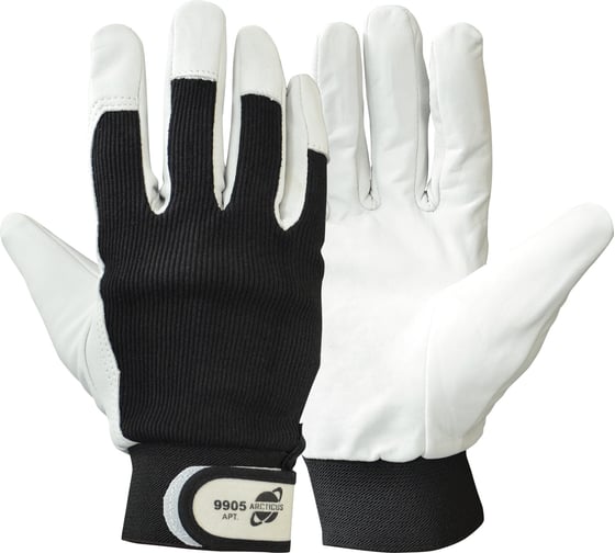 Изображение товара Перчатки комбинированные ARCTICUS натульная кожа/хб, застежка-липучка р.11 9905-111
