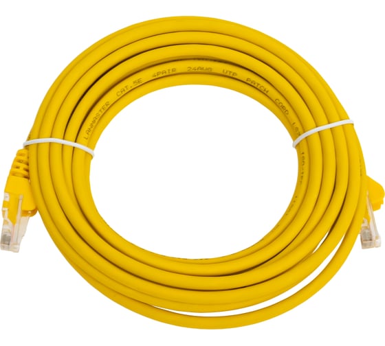 Изображение товара Патч-корд LANMASTER RJ45 - RJ45, 4 пары, UTP, категория 5е, 5 м, желтый LAN-PC45/U5E-5.0-YL