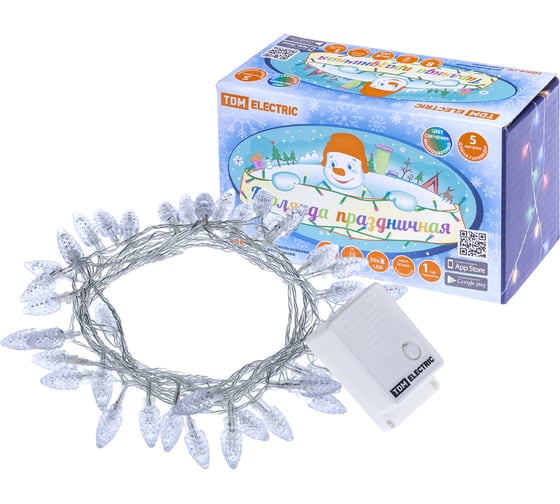 Изображение товара Светодиодная гирлянда TDM ELECTRIC Шишки, 50 LED, 5м, 8 режимов, многоцветная, 250 В SQ0361-0050