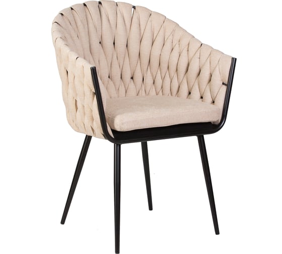 Изображение товара Стул обеденный DOBRIN MATILDA (цвет сиденья бежевый (LAR 275-1), цвет основания черный)  LM-9691_B-M_TT-LAR-275-1