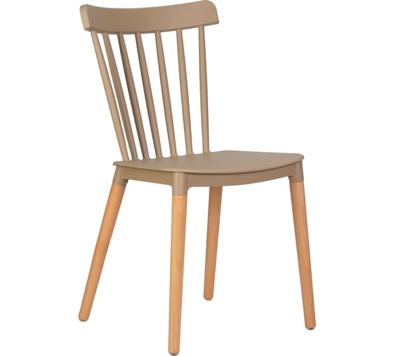 Изображение товара Стул обеденный DOBRIN THEO (цвет сиденья бежевый (GR-03), цвет основания светлый бук) LMZL-PP687_LB-TR_P-GR-03