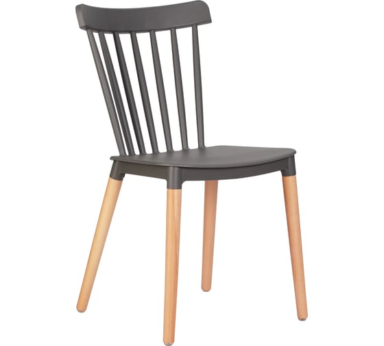Изображение товара Стул обеденный DOBRIN THEO (цвет сиденья тёмно-серый (GR-04), цвет основания светлый бук) LMZL-PP687_LB-TR_P-GR-04