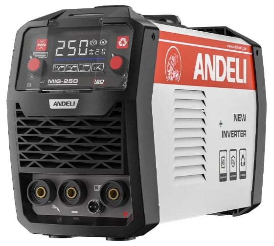 Изображение товара Сварочный аппарат ANDELI MIG-250А LED ( методы MIG, FCAW, MMA, TIG) артикул ADL20-702