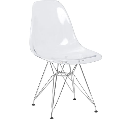 Изображение товара Стул обеденный DOBRIN DSR CASPER (цвет сиденья прозрачный, цвет основания хром)  LMZL-PC818A_CH-M_P-clean