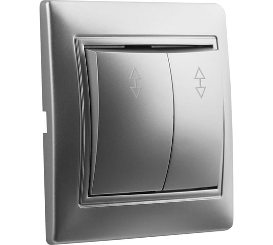 Изображение товара Выключатель проходной Smartbuy 2-клавишный 10А серебро "Венера" SBE-01s-10-SW22-0