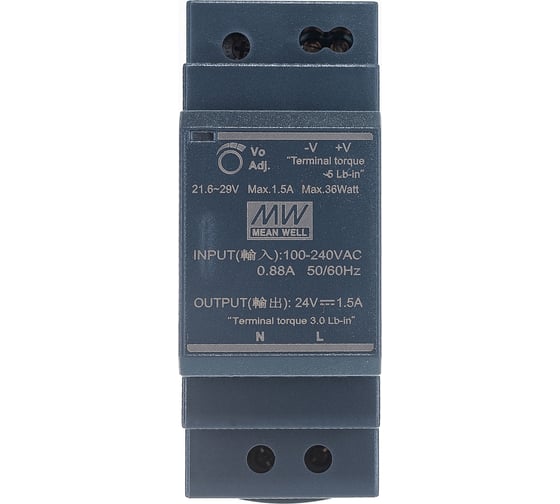 Изображение товара Источник питания Mean Well AC/DC HDR-30-24 Т02601698