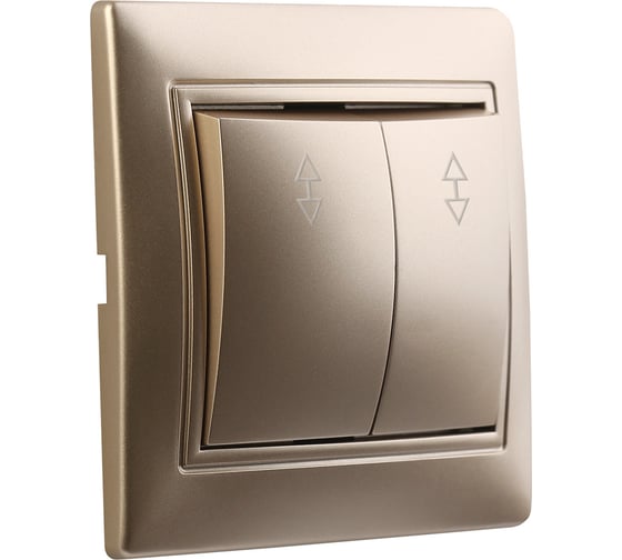 Изображение товара Выключатель проходной Smartbuy 2-клавишный 10А шампань "Венера" SBE-01c-10-SW22-0