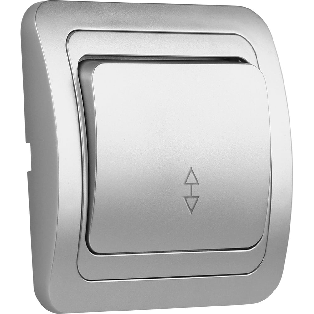 Изображение товара Выключатель проходной Smartbuy 1-клавишный 10А серебро, керамика