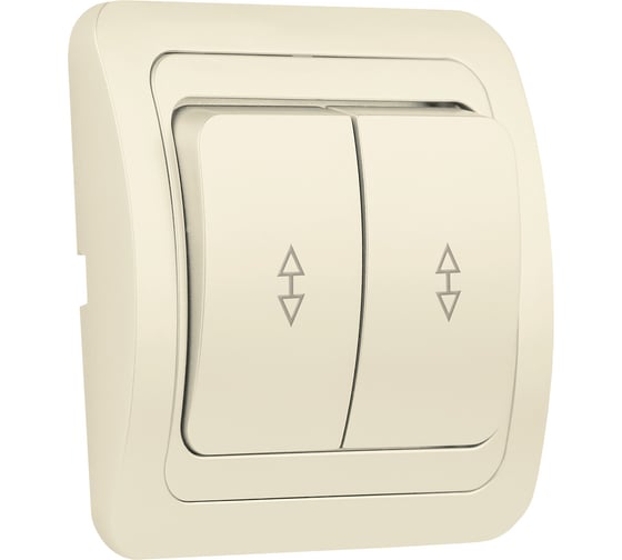 Изображение товара Выключатель проходной Smartbuy 2-клавишный 10А бежевый "Марс" SBE-02i-10-SW22-0