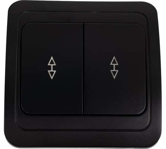 Изображение товара Выключатель проходной Smartbuy 2-клавишный 10А черный "Марс" SBE-02b-10-SW22-0