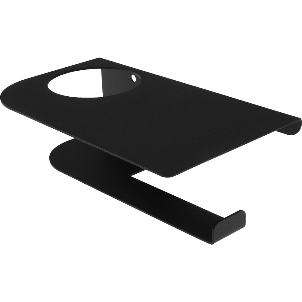 Изображение товара Держатель для туалетной бумаги EMBODIMENT с полкой и отверстием под освежитель Черный муар