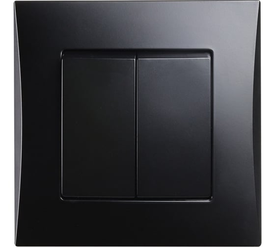 Изображение товара Выключатель проходной Smartbuy 2-клавишный 10А черный "Вега" SBE-08b-10-SW22-0