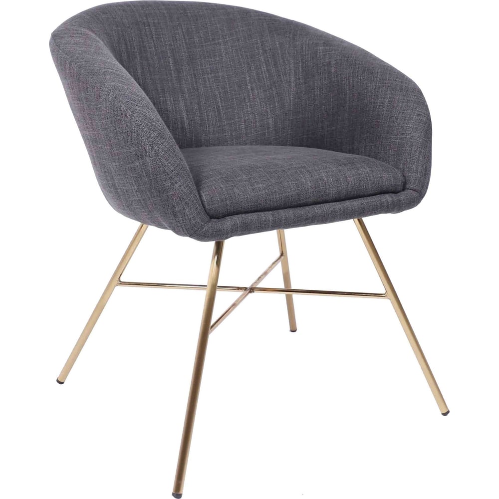 Изображение товара Кресло Aks Home AMUR темно-серая ткань и золотой каркас стиль модерн