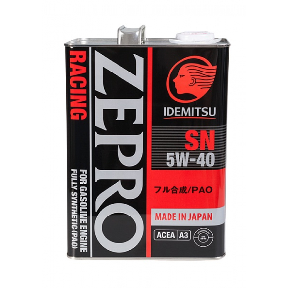 фото Масло моторное zepro racing sn fully synthetic 5w-40 4 л idemitsu 3585004