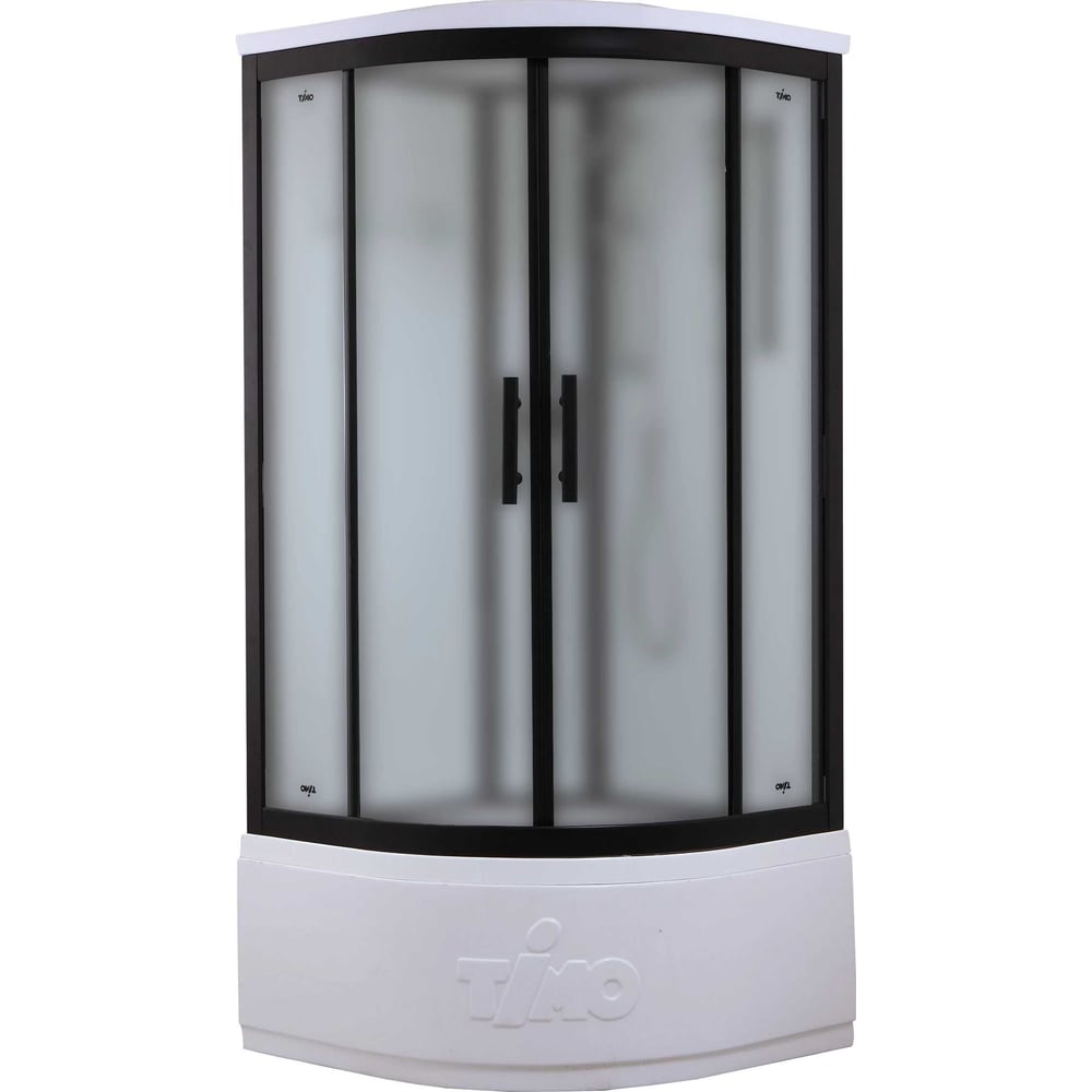 Изображение товара Душевая кабина TIMO Standart Black Fabric 100х100х220 с высоким поддоном и стеклянными дверями