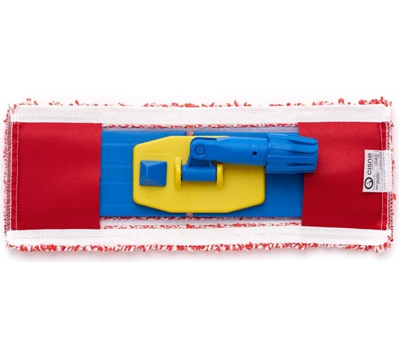 Изображение товара Насадка для швабры CISNE плоская, микрофибра, красный/белый, 40см, комплект с держателем 208440-02