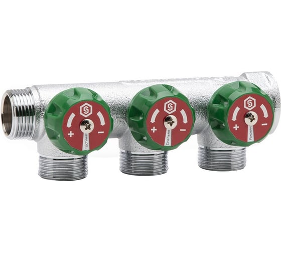 Изображение товара Регулирующий коллектор STOUT 3/4, 3 отвода 1/2 SMB-6850-341203 RG008UJDITG2F9